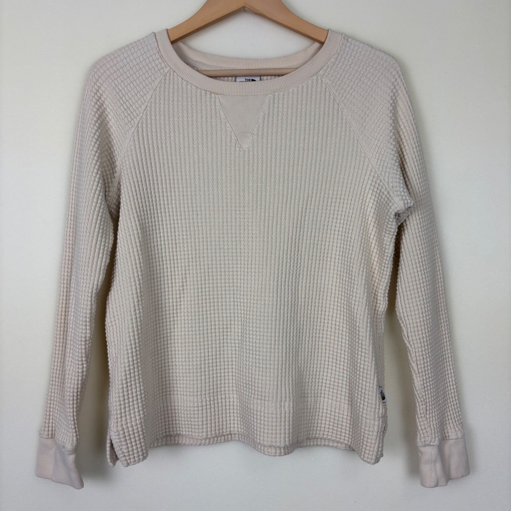 The North Face Waffle Knit Womens Top SZ Medium Crew Neck Long Sleeve Top